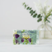 Paarse Iris Impressionist Floral Painting Art Visitekaartje (Staand voorkant)