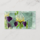 Paarse Iris Impressionist Floral Painting Art Visitekaartje (Achterkant)