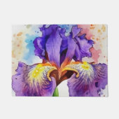 Paarse iris in Waterverf Deurmat (Voorkant)