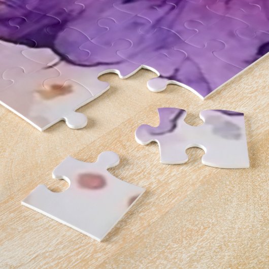 Paarse iris in Waterverf Legpuzzel (Zijkant)