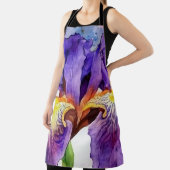 Paarse iris in Waterverf Schort (Insitu)