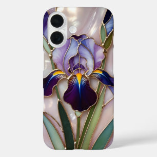 Paarse Iris iPhone Hoesje Gebrandschilderd Elegant