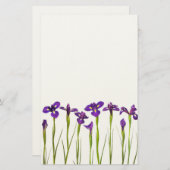 Paarse IRIS - Iris Flower Gepersonaliseerd Sjabloo Briefpapier (Voorkant / Achterkant)