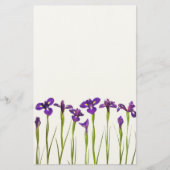 Paarse IRIS - Iris Flower Gepersonaliseerd Sjabloo Briefpapier (Voorkant)