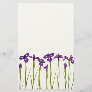 Paarse IRIS - Iris Flower Gepersonaliseerd Sjabloo Briefpapier