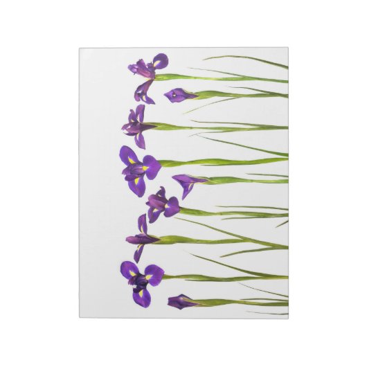 Paarse IRIS - Iris Flower Gepersonaliseerd Sjabloo Notitieblok (Linkerzijde)