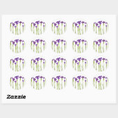 Paarse IRIS - Iris Flower Gepersonaliseerd Sjabloo Ronde Sticker (Vel)