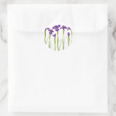 Paarse IRIS - Iris Flower Gepersonaliseerd Sjabloo Ronde Sticker (Tas)
