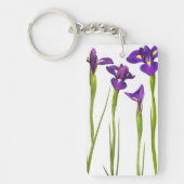 Paarse IRIS - Iris Flower Gepersonaliseerd Sjabloo Sleutelhanger (Voorkant)