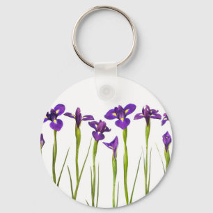 Paarse IRIS - Iris Flower Gepersonaliseerd Sjabloo Sleutelhanger
