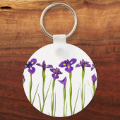Paarse IRIS - Iris Flower Gepersonaliseerd Sjabloo Sleutelhanger (Voorkant)