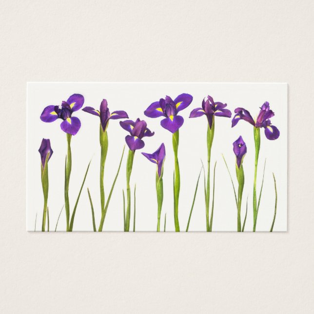 Paarse IRIS - Iris Flower Gepersonaliseerd Sjabloo Visitekaartje (Voorkant)