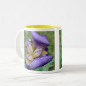 Paarse Iris (Iris Germanica) Tweekleurige Koffiemok (Voorkant links)