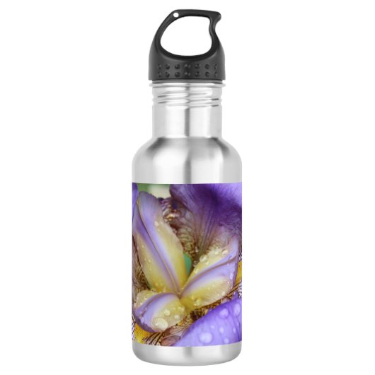Paarse Iris (Iris Germanica) Waterfles (Voorkant)
