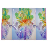 Paarse Iris Irises Floral Waterverf Gift Bag Groot Cadeauzakje (Voorkant)