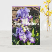 Paarse Iris Irissen Bloem bloemig Moederdag Kaart (Gele Bloem)