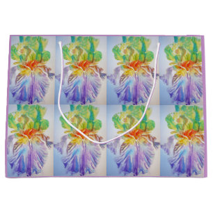 Paarse Iris Irissen Bloem Waterverf Cadeautas