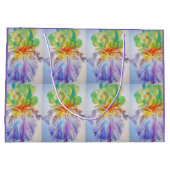 Paarse Iris Irissen Bloem Waterverf Cadeautas (Achterkant)