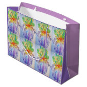 Paarse Iris Irissen Bloem Waterverf Cadeautas (Achterkant Gekanteld)
