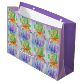 Paarse Iris Irissen Bloem Waterverf Cadeautas (Voorkant Gekanteld)