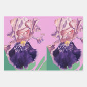 Paarse iris irissen bloem Waterverf schilderij Inpakpapier Vel (Voorkant)