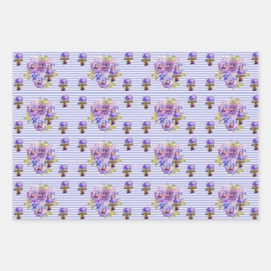 Paarse iris irissen bloem Waterverf schilderij Inpakpapier Vel (Voorkant 2)