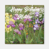 Paarse Iris Irissen Tuinbloem Bloemen Verjaardag Magneet (Voorkant)