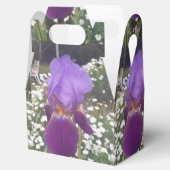 Paarse iris irissen verjaardagstaart gunstbox bedankdoosjes (Geopend)