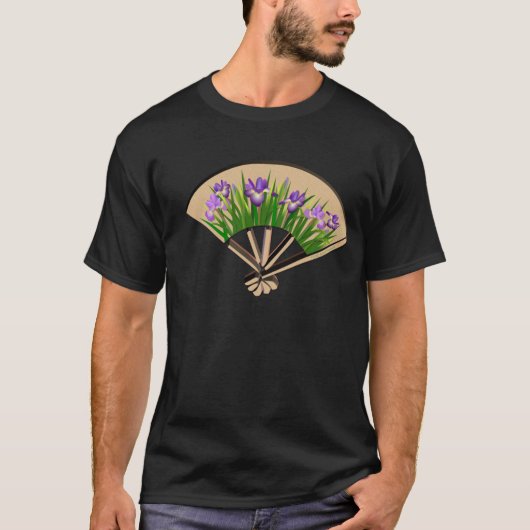 Paarse Iris Japans Shirt voor ventilatorontwerp (Voorkant)