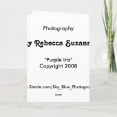 Paarse Iris Kaart (Achterkant)