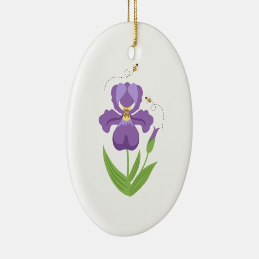 Paarse Iris Keramisch Ornament (Rechts)