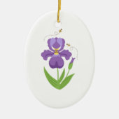 Paarse Iris Keramisch Ornament (Voorkant)