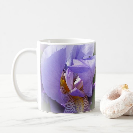 paarse iris koffiemok (Met donut)