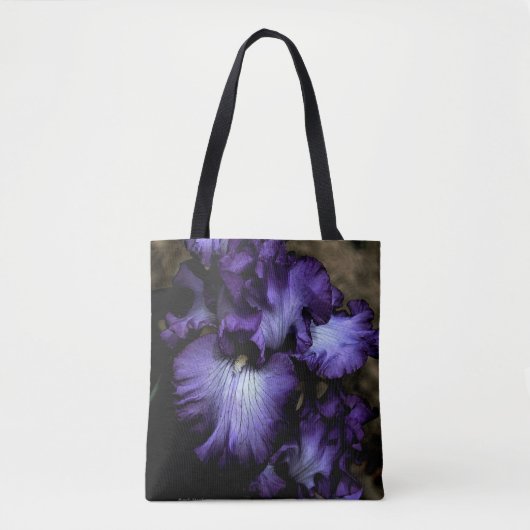Paarse iris kruis lichaam tote bag (Voorkant)