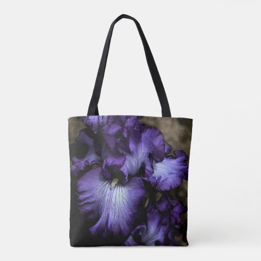 Paarse iris kruis lichaam tote bag (Achterkant)