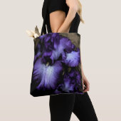 Paarse iris kruis lichaam tote bag (Dichtbij)