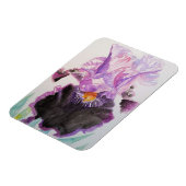 Paarse Iris kunst bloem bloemen waterverf magneet (Linkerzijde)