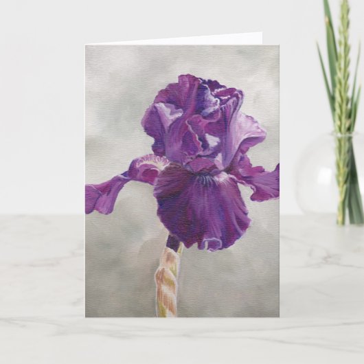 Paarse Iris Kunstansichtkaart Bedankkaart (Voorkant)