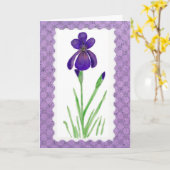 Paarse Iris Large Font Moederdag Kaart (Gele Bloem)