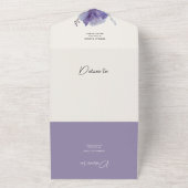 Paarse Iris Leaves Wedding All In One Uitnodiging (Buitenkant)