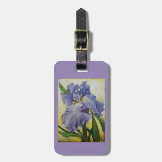 Paarse Iris Luggage handtas of sleutelketting labe Bagagelabel (Voorkant verticaal)