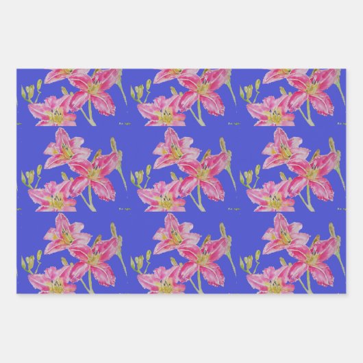 Paarse Iris maakt bloemen Waterverf schilderkunst Inpakpapier Vel (Voorkant 2)