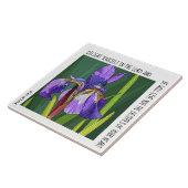 Paarse Iris met Psalm 37:4 keramische Tegel Tegeltje (Zijkant)