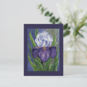 Paarse Iris Mini Collectible Prints Briefkaart (Staand voorkant)