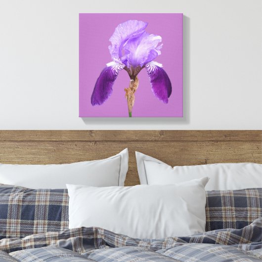  paarse iris moderne bloemenkunst canvas afdruk (Insitu (Slaapkamer))