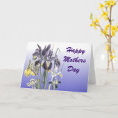 Paarse Iris Moederdag Kaart (Gele Bloem)