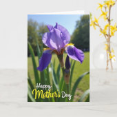 Paarse Iris Moederdagkaart Kaart (Gele Bloem)