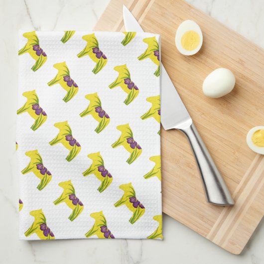 Paarse Iris MoJo Kitchen Towel Theedoek (Quarter Fold)