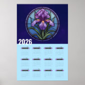 Paarse Iris Muurkalender 2026 Poster (Voorkant)