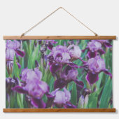 Paarse iris na regen hangend wandkleed (Voorkant 2)